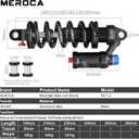 MEROCA Adjustable Air Spring Coil Over Shock Absorber for Mountain Bikes, 190-265mm, 550LBS Spring, Rebound, Compression, Preload, and Air Pressure (200-300 PSI) Fits MTB/Downhill/eBikes