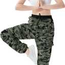 SANGTREE Hiking Pants Water Resistant Quick Dry Lightweight Golf Cargo Safari Joggers Pockets for Girls & Women (Medium)