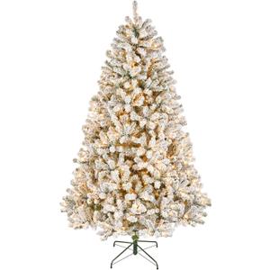 National Tree Company 7.5ft Pre-Lit Flocked Acacia Christmas Tree