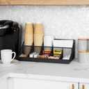Mind Reader Countertop Organizer, 2-Tier Office Breakroom Supply Caddy, Metal Mesh, Black