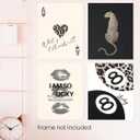 Trendy Leopard Print Lucky Girl 8 Ball Lips Cheetah Ace of Hearts Playing Card Wall Art Prints Set of 4, Funky Y2K Aesthetic Leopard Poster Wall Decor for Girls Room Dorm Apartment, 8x10 Unframed