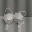 Flower Girl Baskets for Wedding,Ivory Flower Girl Basket With Pearl Handle set of 2,Wedding Baskets for Flower Girls