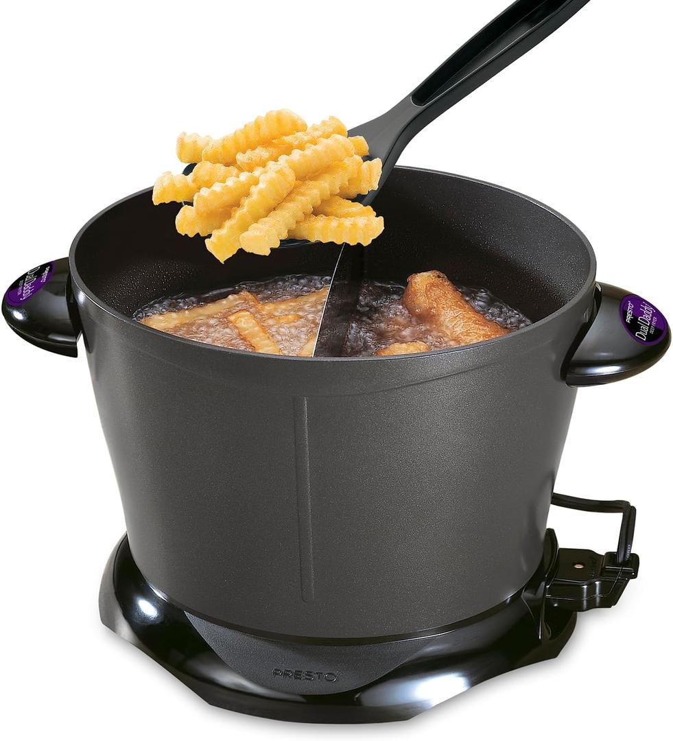 Presto 05450 DualDaddy Electric Deep Fryer, Black