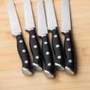 Alata 8-Piece Steak Knives Set with Block, 4.7 Inch with Serrated Edge Razor-Sharp Dinner Knives, Full-Tang Construction
