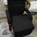 HOMCOM Manual Recliner Chair for Adults, Adjustable Swivel Recliner with Footrest, Padded Arms and Wood Base for Living Room, Black