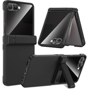 Maxdara for Z Flip 7 Case, with [Privacy Screen Protector] [Hidden Kickstand] [Hinge Protection] [Support Wireless Charging] Phone Cover for Samsung Galaxy Z Flip 7 5G, Black (Privacy Screen)