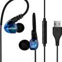 USB Earbuds with Microphone for PC Laptop, 6.5Ft Long Cord Wired USB Headphones Headset for Computer Desktop MacBook PS4 PS5 Work Calls Gaming, Over Ear in-Ear Earphones w Case, Control, Mute Function