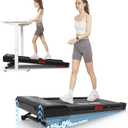 Walking Pad Treadmill with 12% 9-Level Auto Incline, 450 lbs Capacity RGB LED Screen, Bluetooth Speaker Under Desk Treadmill, Compact Treadmills for Home Hiking (Carbon Black)