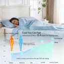 Cooling Comforter King Size 104"x90", Seersucker Reversible Lightweight Summer Comforter, Q-Max>0.4 Breathable Cooling Blanket for Hot Sleepers Night Sweats & Menopause, All Season Bedding, Blue