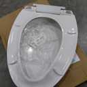 JINGZE Elongated Toilet Seat Slow Close, Quiet Toilet Seat Cover with Never Loosen Durable Toilet Seat Lid Easy to Install & Clean, Polypropylene (PP), White