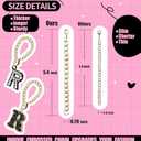 Straw Covers for Stanley Cup Accessories: Black Decorations for Stanley 30 oz & 40 oz Tumbler with Handle, Bling Letter Charms and Flower Silicone Straw Cap Topper, Trendy Stuff for Teen Girls & Women