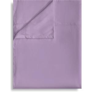 Twin Flat Sheet Only, 1 Pack Top Bed Sheets, Soft Breathable Brushed Microfiber Color-Coded Label Threads, (66"x96",Lavender)