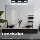 Bathroom Lighting Fixtures Over Mirror, 3 Light Bathroom Vanity Light Fixtures with Cool White 5000K, Matte Black LED Modern Vanity Wall Lights for Bath, Dressing Room, Restroom, 21.6 inch