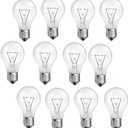 100 Watt Incandescent Light Bulbs, A19 100 WATT Incandescent Bulb Shatter Resistant Rough Service Light Bulb (12PACK)