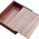 Handmade Walnut Large Decorative Storage Wooden Jewelry Box Photo Storage Box Suitable for Wedding Birthday Gift (9.45(L) *7.85(W) *2.55 Inch(H), Walnut Box)