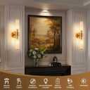 Morauroral Gold Battery Operated Wall Sconces Set of Two, Rechargeable Wall Sconce with Dimmable Remote Control, 20 Inch Wireless Sconce Wall Light for Bedroom, Living Room (Bulbs Included), 20 Inch2 Pack