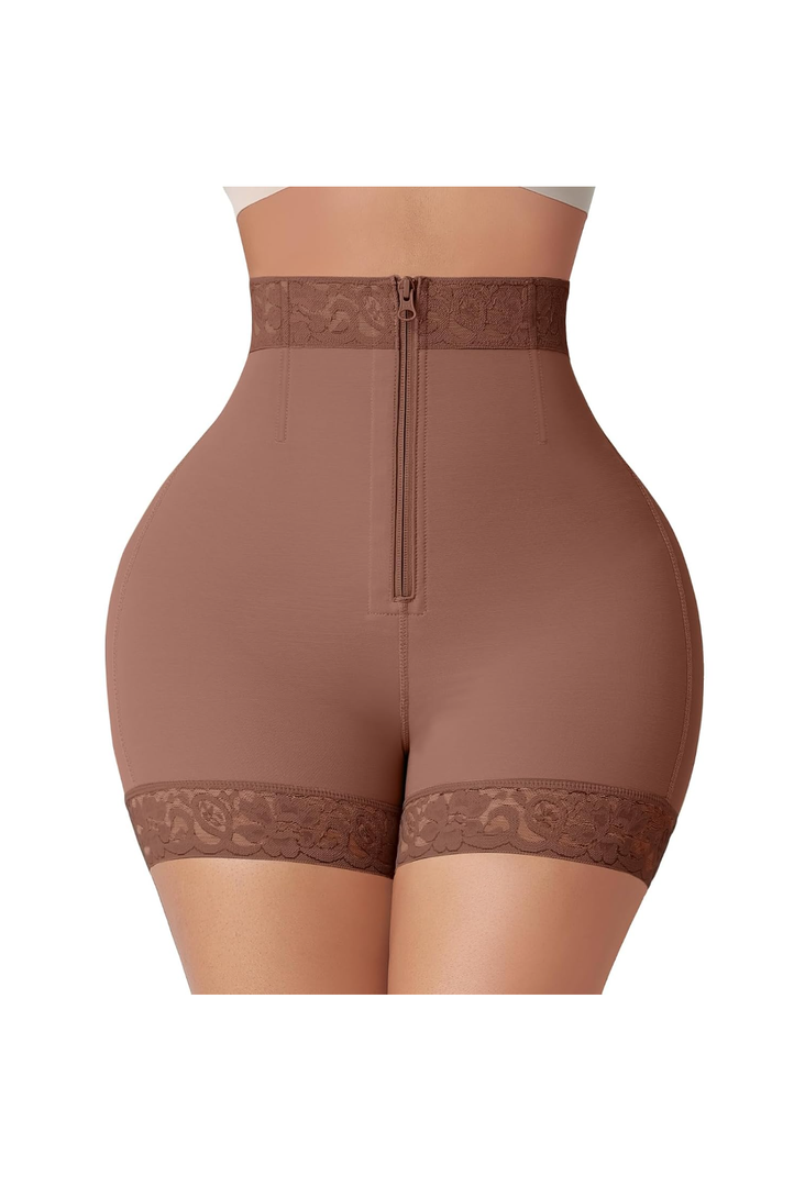 FeelinGirl Body Shaper for Women Butt Lifting Shapewear Tummy Control Panties with Hook Zipper Closure M