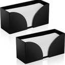 2Pack Paper Towel Dispenser Countertop, Black Acrylic Paper Towel Holder for Bathroom Folded Paper Towel Dispenser Clear Trifold Napkin Holder for Z-fold, C-fold, MultiFold Trifold - Home Kitchen
