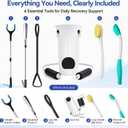 6PC Hip Kit, Hip Kit for Seniors, Surgery Recovery Items, Hip Replacement Kit After Surgery, Hip Replacement Recovery Kit with Grabber,Sock Aid,Leg Lifter,Dressing Stick,Shoehorn,Back Scratcher