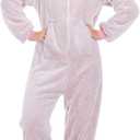 Onesie Pajamas for Women Fleece Womens Onesie Pajamas, Fuzzy Pajama Onesies for Women (Large, Shimmer Pink)