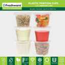 Freshware Plastic Portion Cups with Lids [5.5 Ounce, 200 Sets] Souffle Cups, Jello Shot Cups, Condiment Sauce Containers For Sampling, Sauce, Snack or Dressing