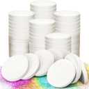 MotBach 60 PCS White Round Makeup Sponge, Cosmetic Sponge Round Foam Pad Eye Facial Powder Puff, Beauty Makeup Foundation Powder Blender for Women Lady All Skin Types Wet and Dry Dual Use (1 Count (Pack of 60))