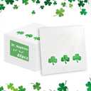 80 Pcs St. Patrick's Day Shamrock Green Cocktail Napkins | Lucky Clover Design, Disposable Paper, Irish-Themed Party Supplies, Saint Patricks Day Decorations