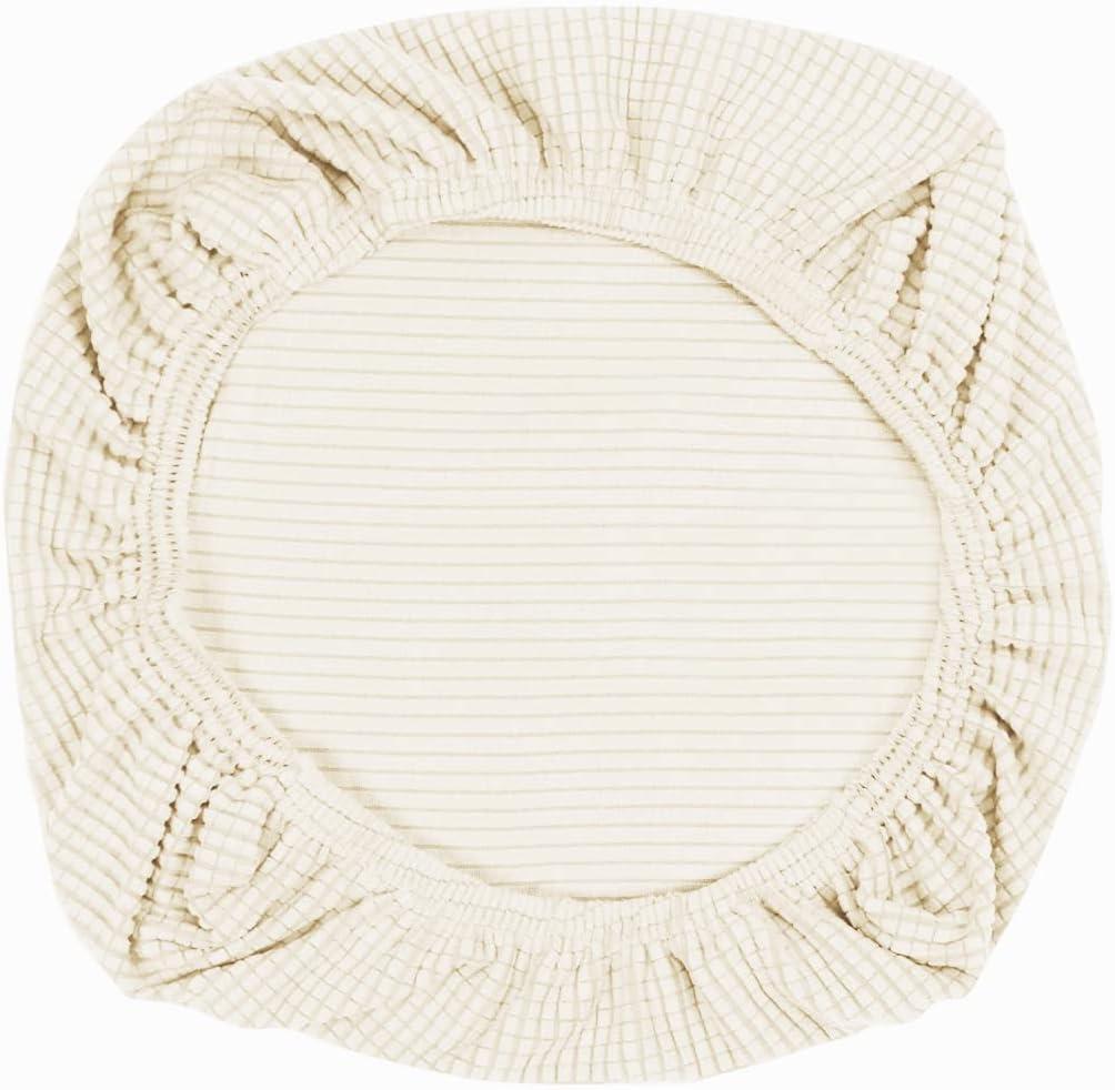 Yikko Soft Stretch Spandex Jacquard Slipcovers, Corn Grain Texture Chair Slipcovers fit for Office,Dining Room,Bar,Wedding Chair Seat Cushions, Washable Removable Home Decor (1, Beige)