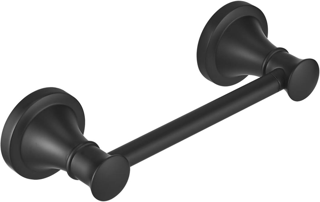 RUMOSE Toilet Paper Roll Holder Bathroom Flexible Pivoting Tissue Handle on Wall Mounted Matte Black Rustproof Toilet Tissue Roll Holder,Stainless Steel