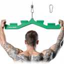 LAT Pull Down Bar with 6 Ergonomic Handles, Neutral Grip LAT Pulldown Attachments for Whole Back Training, Wide Grip LAT Pulldown Bars for Home Gym Cable (Green)