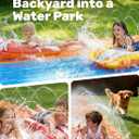 JOYIN 32.5FT Water Slide and 2 Inflatable Boards, Extra Long Double Lawn Heavy Duty Splash Mat Pad with Sprinkler for Kids Adults Backyard Summer Water Toy Outdoor Fun, Blue, Orange