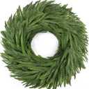Wakeys 24" Norfolk Pine Wreath for Front Door, Real Touch Christmas Wreaths Artificial Greenery Realistic Wreath Holiday Winter Decoration for Home Decor Window Indoor Outdoor