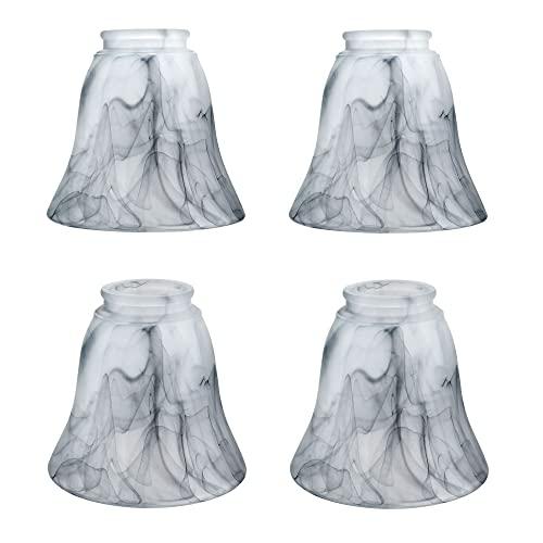 Aspen Creative 23166-3 Traditional Smokey Alabaster Bell Ceiling Fan Replacement Glass Shade, 2-1/8" Fitter, 4-3/4" Diameter x 4-1/2" Height 3 Pack