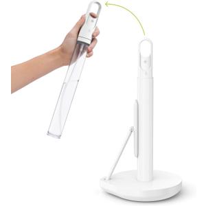 simplehuman Standing Paper Towel Holder with Spray Pump, White Stainless Steel