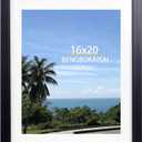 16x20 Picture Frame, Display Pictures 11x14 with Mat or 16x20 Without Mat, Wall Hanging Photo Frame,Black, 1 Pack