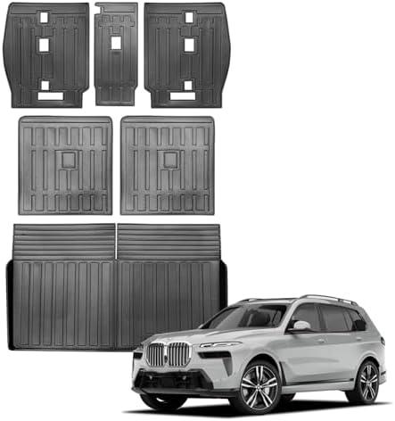 Vanseno 2nd Backrest Mat & Backrest Mat & Cargo Liner Compatible for 2019-2025 BMW X7 6/7 Seater All-Weather Rubber Mat Protector Black for 2019 2020 2021 2022 2023 2024 2025 BMW X7 Accessories