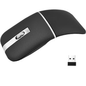 M9 Travel Mouse Compatible for Dell MS700 Portable Mice-Black,Rechargeable Slim Foldable Mouse with USB Receiver Compatible with Laptop, Notebook, Lenovo, MacBook, Chromebook