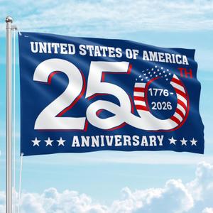 FLAGWIX American 250 Years Anniversary Flag - Polyester Double-sided Yard Flags For Outside Grommet Flag, 3x5 ft - 4th of July Decorations for Home Yard Garden Decor Banner, Gifts For Men Women