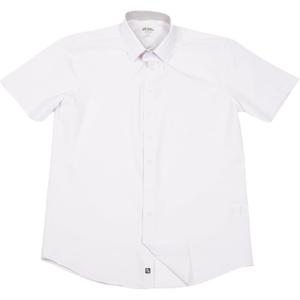 Tough Apparel Hustle Dress Shirt Men's Short Sleeve 4-Way Stretch Slim Fit Wrinkle & Stain Resistant White, Medium 
