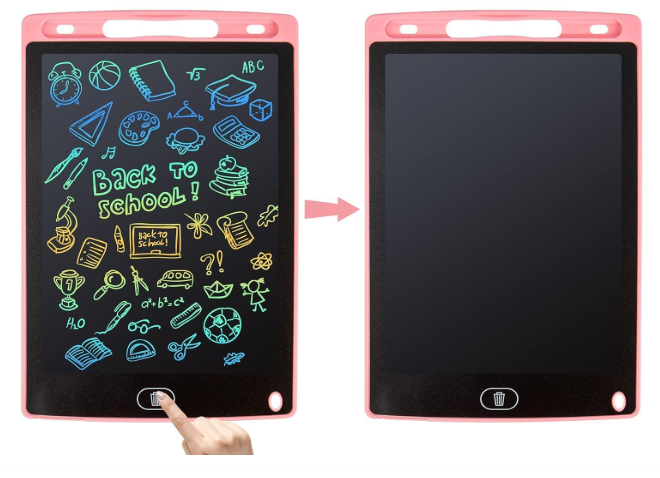 LCD Writing Tablet, 2 Packs Drawing Pads for Kids 3 4 5 6 Years Old 8.5 Inch Colorful Lines Doodle Scribble Boards Educational Toys for Boys Girls Road Trip EssentialsTravel Game Toys, Pink
