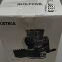 SUSTEAS Rotary Cheese Grater with Handle,Vegetable Slicer with 6 Interchangeable Blades, Reinforced Suction,Easy to Clean,Kitchen Shredder for Crushed Ice,Fruits and Nuts with Blade Storage Case,Black