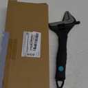 DURATECH 10-Inch Adjustable Wrench, Wide Jaw Opening Black Oxide Finish Plumbing Wrench, CR-V Steel, SAE and Metric Scale Marked, Ergonomic Grip