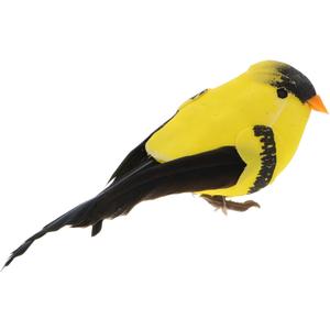 6PCS Small Artificial Birds 3.5" Yellow Bird Oriole Finches Ornament for Christmas Tree Decoration Wreaths Craft Seasonal Winter Displays (Claw)