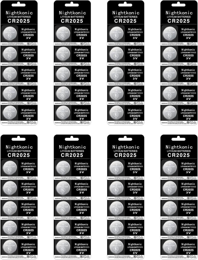 40 - CR2025 Battery 3v Lithium Button Cell Coin 2025 Batteries (40 Count (Pack of 8))