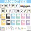 2 x Happy Birthday Bulletin Board Set for Classroom Composition Notebook Bulletin Board Composition Chart Calendar Cutouts Notebook Calendar Poster for Back to School Classroom Chalkboard Wall Decor