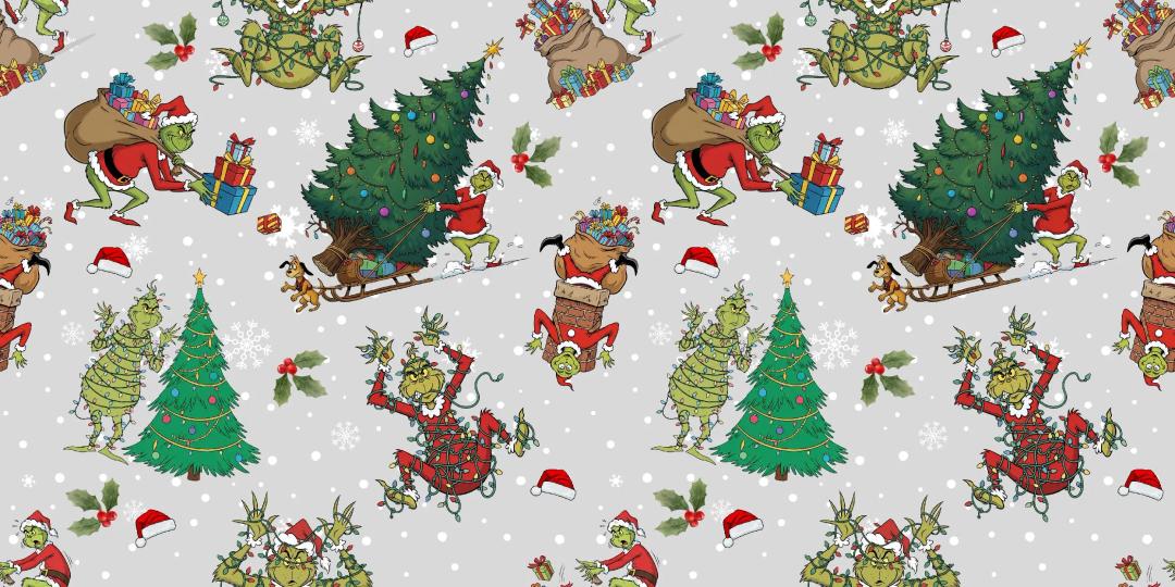 Febbleshow Funny Christmas Wrapping Paper for Boys Girls Kids - Xmas Gift Wrap with Green Monster, Trees, Snowflakes & Presents - 4 Jumbo Sheets, 28" x 40" Each (32 sq. ft ttl), Easy to Store Pack of 2