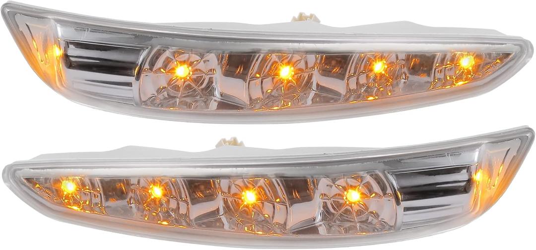 X AUTOHAUX 1 Pair Car 4 LED Front Left and Right Side Mirror Turn Signal Light 87613-3S000 87623-3S000 for Hyundai Sonata 2011-2014