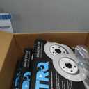 TRQ Rear Brake Pad and Rotor Set Semi Metallic Parking Shoe Compatible with 2009 Volvo S60 1999-2006 S80 2003-2005 XC70