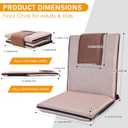 Floor Chair with Back Support 14-Position Adjustable Floor Chair Portable Ground Seating for Adults & Kids Foldable Meditation Seat with Japanese KOYO Bearings & Washable Linen Cover (Coffee), 34.25 inches x 17.32 inches x 2.75 inches