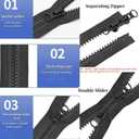 Wonesifee Separating Zippers #8Two Way Long Resin Plastic Zippers Double Slider 6pcs 32" for Sewing Parka Down Jacket Coat Clothes Large Molded Heavy Duty Bulk 6 Colors 32inch
